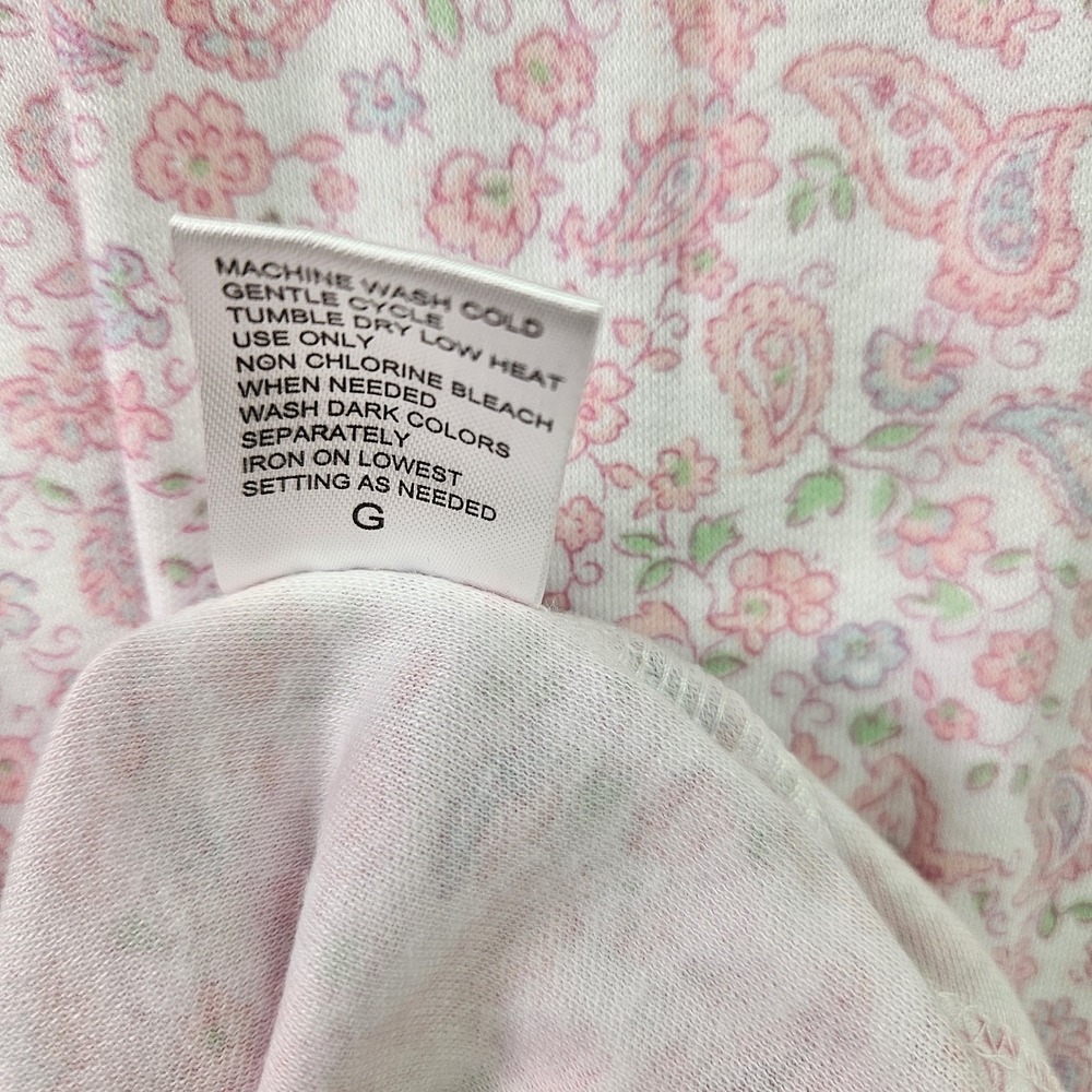 Miss Elaine Nightgown XL Pink Floral Paisley Long Cap Sleeve Lace Trim Maxi - Picture 12 of 16